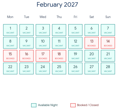 Holiday Cottage Availability February 2027 at Buttercup Cottage - Dog friendly